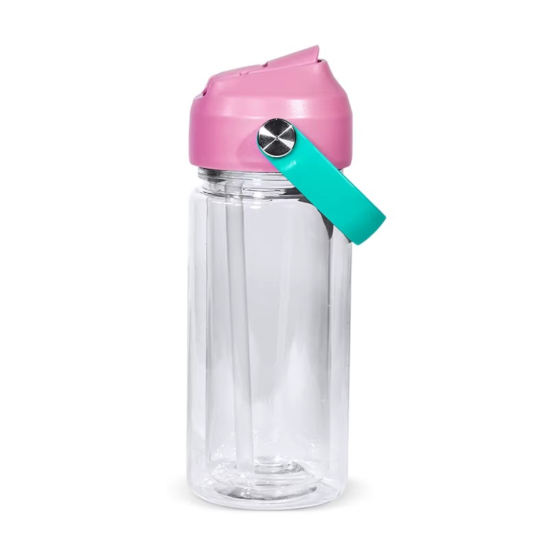 10oz Acrylic Plastic Snow Globe Cups with Colored Portable Lid