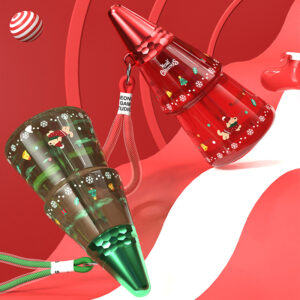 17 oz Christmas Tree Plastic Water Cup With Straw - Green and Red green-and-red-17oz-christmas-tree-plastic-water-cup-with-straw