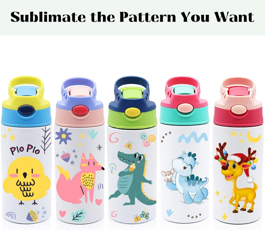 12oz Stainless Steel Sublimation Water Bottle Kids Sippy Cup