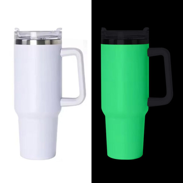 Sweet Grain 40 Oz Sublimation Tumblers With Handle Glow In The Dark 4 Pack Luminous Stainless Steel Insulated Tumblers Blanks Straw And
