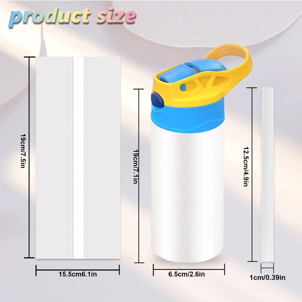 12oz Stainless Steel Sublimation Water Bottle Kids Sippy Cup